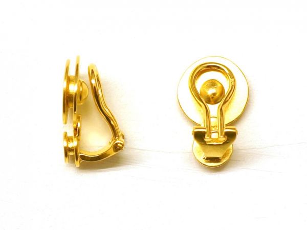 elegante vergoldete Silberohrclips, Seite und Rückseite