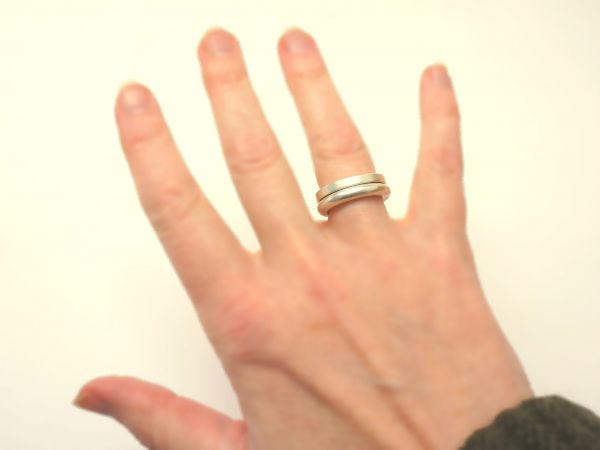 2er Set Ringe | Silber, an der Hand