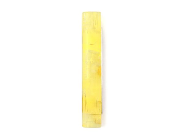 Lichtstrahl, gelber Ansteckschmuck aus Glas und Silber, von Oben betrachtet