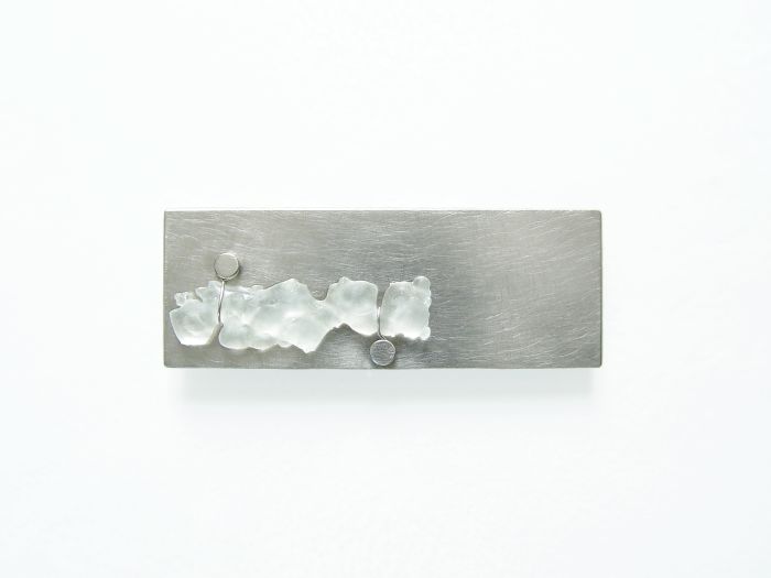 Firn - Silberbrosche mit Floatglas | 2, Vorderseite