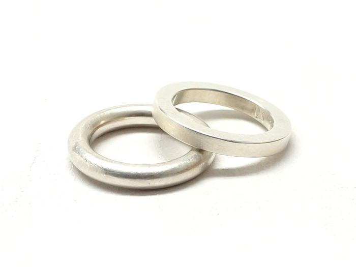 2er Set Ringe | Silber, einzelne Ringe
